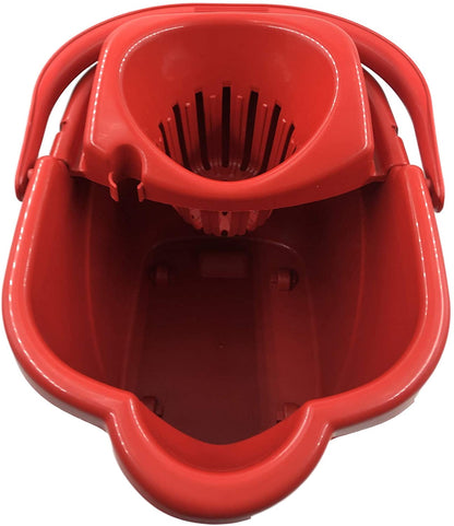 15 LT Plastic Cleaning Bucket with Handle and Wheels, Mop Floor Pail Wringer