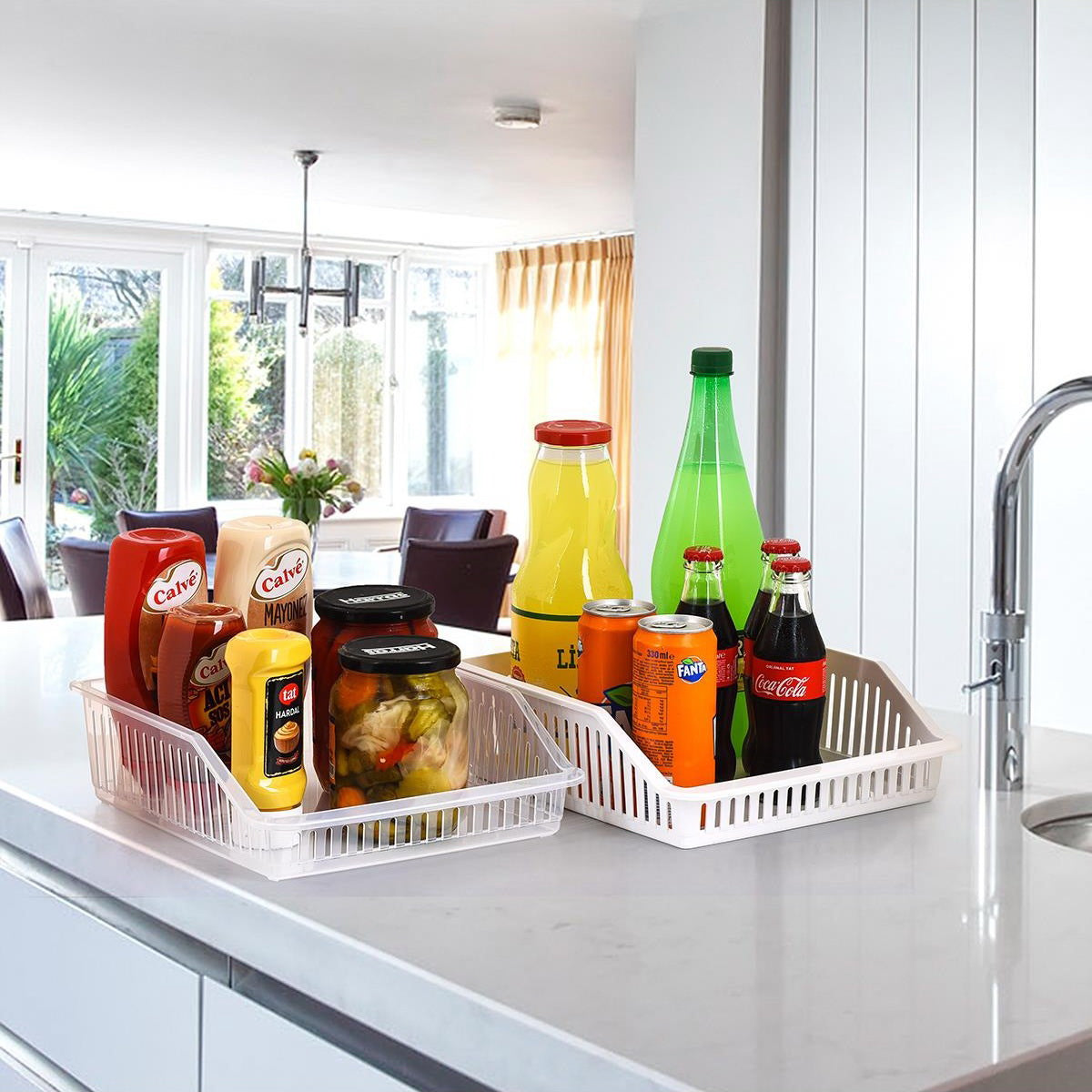 Set of 6 Fridge Storage Box Container Tray Cupboard organiser Rack