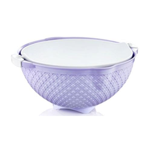 2 in 1 Strainer Colander Rotatable Bowl, Washing Veg, Fruit Basket