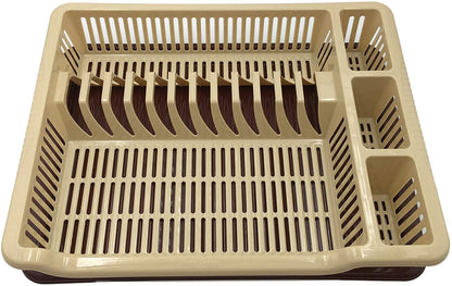 Large Dish Drainer Plate Cutlery Rack Holder with Drain Board