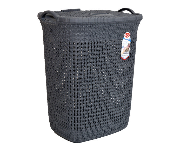 Grey laundry basket