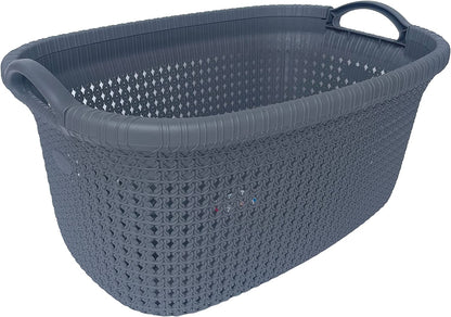 35 Litre Stylish Knit Design Laundry Baskets, Washing Baskets, Clothes Storage.