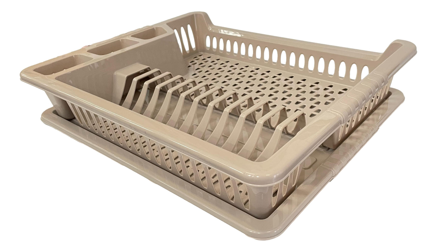 Large Dish Drainer Plate Cutlery Rack Holder with Drain Board