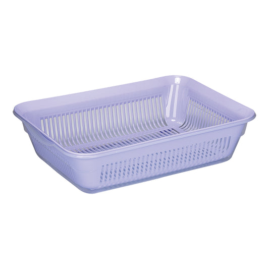 (4.50 LT) Plastic Rectangle Strainer Rice,Veg, fruits Washing Basket, Detachable Colanders