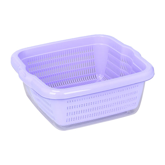 (7 LT) Plastic Strainer Rice,Veg, fruits Washing Basket, Detachable Colanders