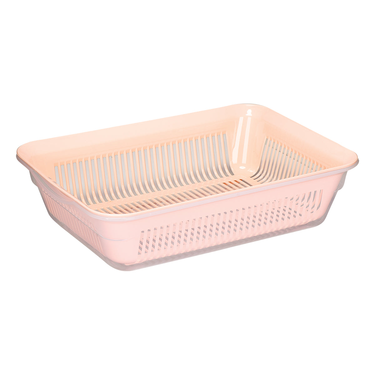 (4.50 LT) Plastic Rectangle Strainer Rice,Veg, fruits Washing Basket, Detachable Colanders