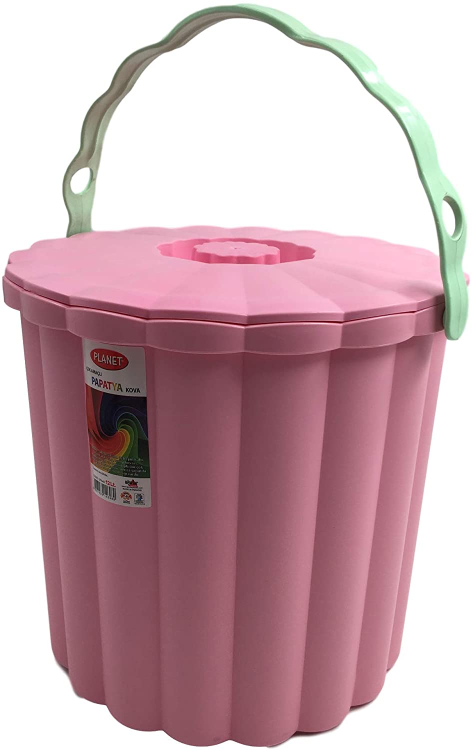Plastic Bucket with Lid Carry Handle, Ideal for Tub Bucket Animal Feed and more