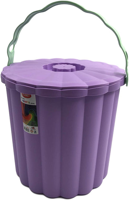 Plastic Bucket with Lid Carry Handle, Ideal for Tub Bucket Animal Feed and more