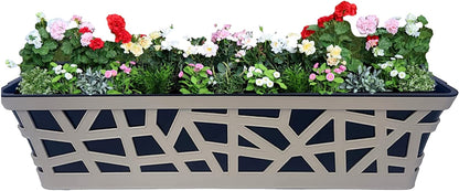 Set of 2 Flower Pot Balcony, Window, Garden Box Planter Pot (49cm)