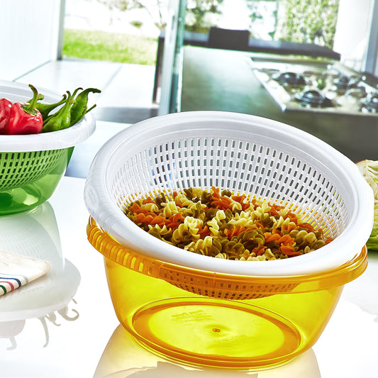 (4.2 LT) Plastic Detachable Colander Strainer Rice,Veg, fruits Washing Basket