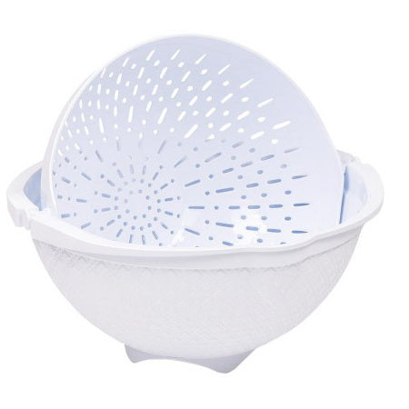 2 in 1 Strainer Colander Rotatable Bowl, Washing Veg, Fruit Basket
