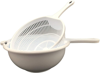 2 in 1 Double Handle Rice Wash Strainer Bowl,Colanders,sieve Vegetables basket