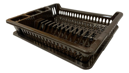 Large Dish Drainer Plate Cutlery Rack Holder with Drain Board