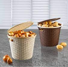 15L Multi-Purpose Rattan Round Basket organiser with Handels