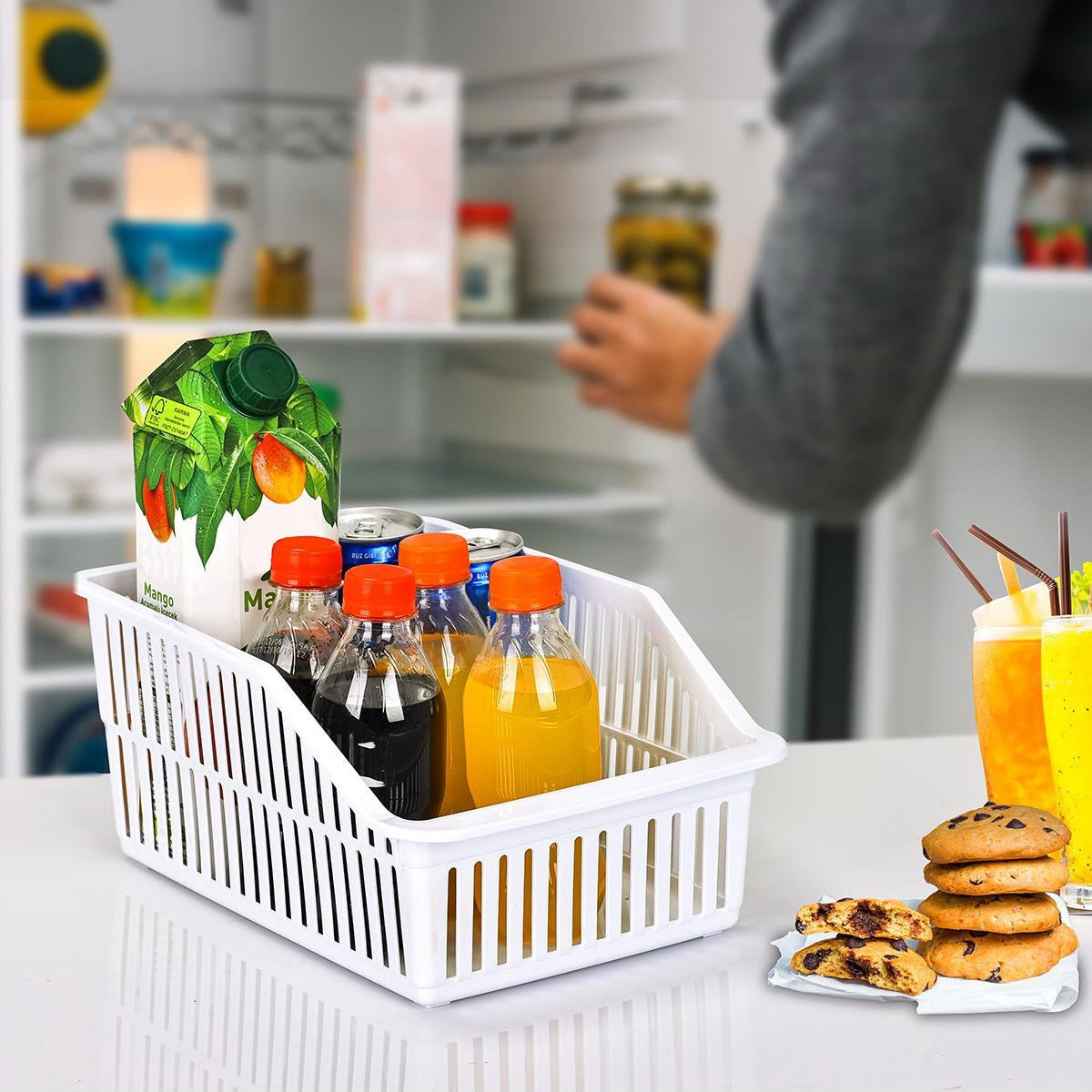 Set of 6 Fridge Storage Box Container Tray Cupboard organiser Rack